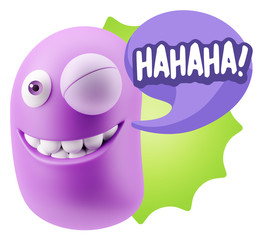 3d Illustration Laughing Character Emoji Expression saying Hahah