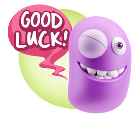 3d Illustration Laughing Character Emoji Expression saying Good