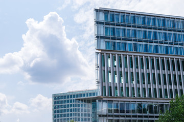 Modern Business buildings with Sky Background