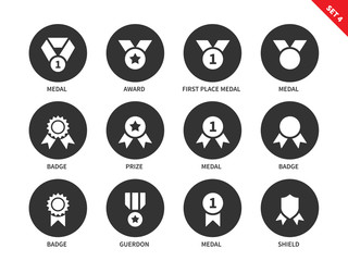 Awards icons on white background