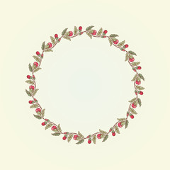Vector vintage doodle flowers frame for text