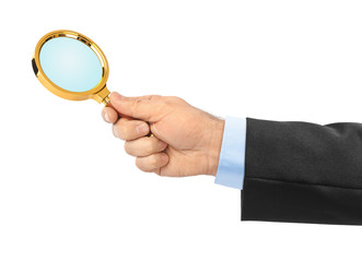 Magnifying glass in hand