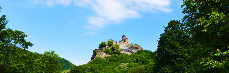 Castle Strekov in valley of river Labe