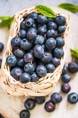 handfull of fresh blueberries