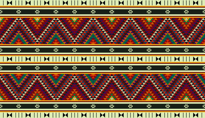 Colorful Triangles Ornamental Rug From Arabia - obrazy, fototapety, plakaty