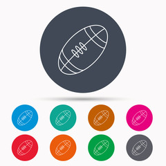 American football icon. Sport ball sign.