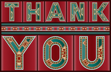Marquetry Style Onamental Thank You Sign