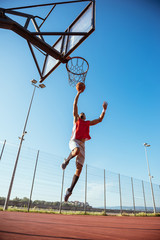 Naklejka premium Training basketball outdoors