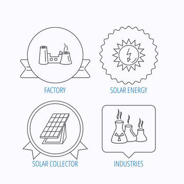 Solar collector energy, factory and industries.