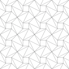 Gordijnen Monochroom geometrische dunne naadloze lijnpatroon. Zwart-witte achtergrond. vector illustratie © VasiliyArt