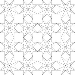 Monochrome geometric thin line seamless pattern. Black and white background. Vector illustration