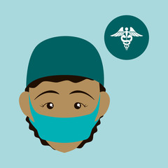 Medical care concept. Nurse icon. White background , vector