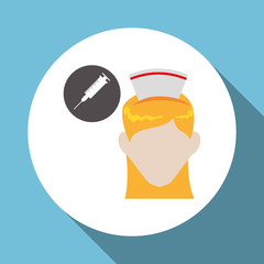 Medical care concept. Nurse icon. White background , vector