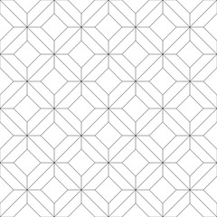 Monochrome geometric thin line seamless pattern. Black and white background. Vector illustration