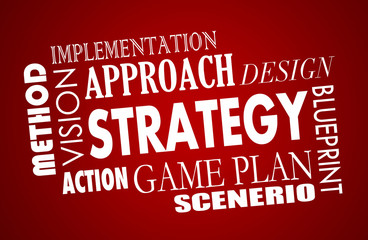 Strategy Plan Business Vision Word Collage 3d Illustration