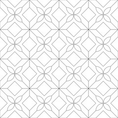 Monochrome geometric thin line seamless pattern. Black and white background. Vector illustration