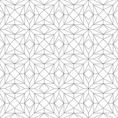 Fototapeta na wymiar Monochrome geometric thin line seamless pattern. Black and white background. Vector illustration
