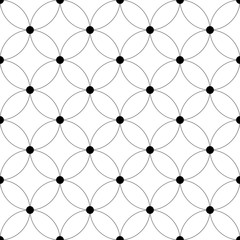 Monochrome geometric thin line seamless pattern. Black and white background. Vector illustration