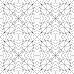 Monochrome geometric thin line seamless pattern. Black and white background. Vector illustration