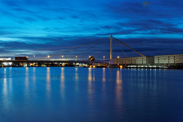 Fototapeta na wymiar Cityscape of Mannheim and Ludwigshafen in Germany.