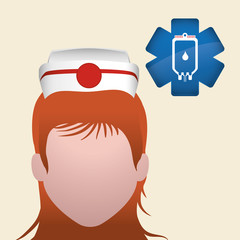 Medical care concept. Nurse icon. White background , vector