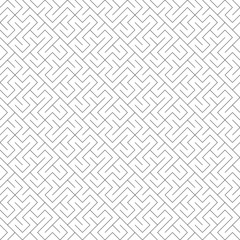 Monochrome geometric thin line seamless pattern. Black and white background. Vector illustration