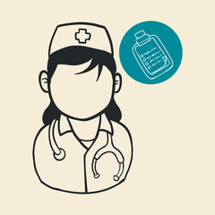 Medical care concept. Nurse icon. White background , vector