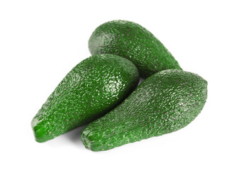 Fresh avocados isolated on white
