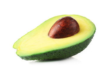 Fresh avocado isolated on white