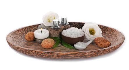 Beautiful spa composition on white background