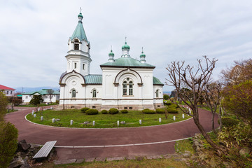 Fototapeta na wymiar Catholic orthodox church at Motomachi, Hakodate