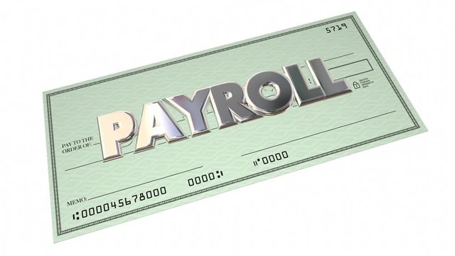 Payroll Accounting Check Payment Words 3d Animation