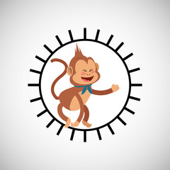 Animal design. monkey icon. Isolated illustration , vector