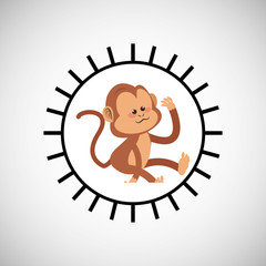 Animal design. monkey icon. Isolated illustration , vector