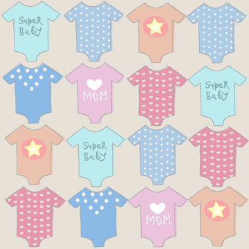 Baby onesie seamless pattern
