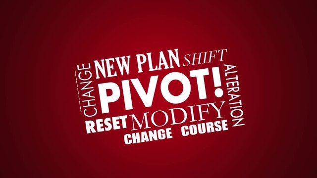 Pivot Change Course New Business Model Words 3d Animation