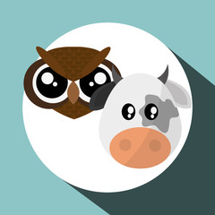 Animal face design. cartoon icon. vector illustration