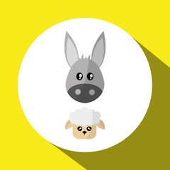 Animal face design. cartoon icon. vector illustration