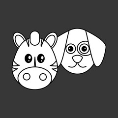 Animal face design. cartoon icon. vector illustration