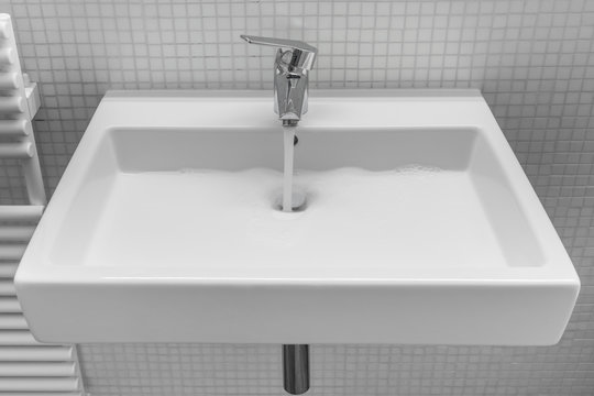 white wash basin closeup