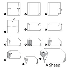 step by step instructions how to make origami A Sheep.