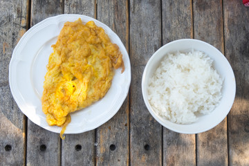Thai style omelet with rice