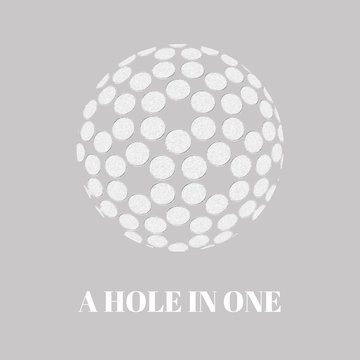 Concept design for golf. Golf ball silhouette made in vector can be used as logotype.