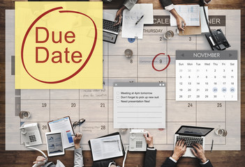 Due Date Deadline Payment Bill Important Notice Concept