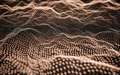 Abstract polygonal space low poly dark background, 3d rendering