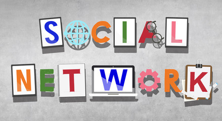 Fototapeta premium Social Network Social Medai Technology Connected Concept