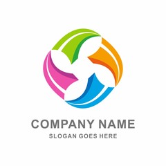 Infinity Colorful Arrow Recycle Vector Logo Template