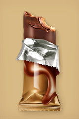 Chocolate bar, vector icon - obrazy, fototapety, plakaty