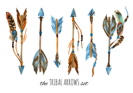 Watercolor tribal arrows.