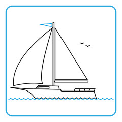 yacht icon. Vector illustration